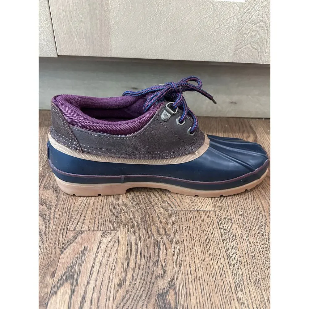 G.H. Bass & Co. Men’s Low Top Duck Boots Navy Brown Purple Trim Sz11 Waterproof